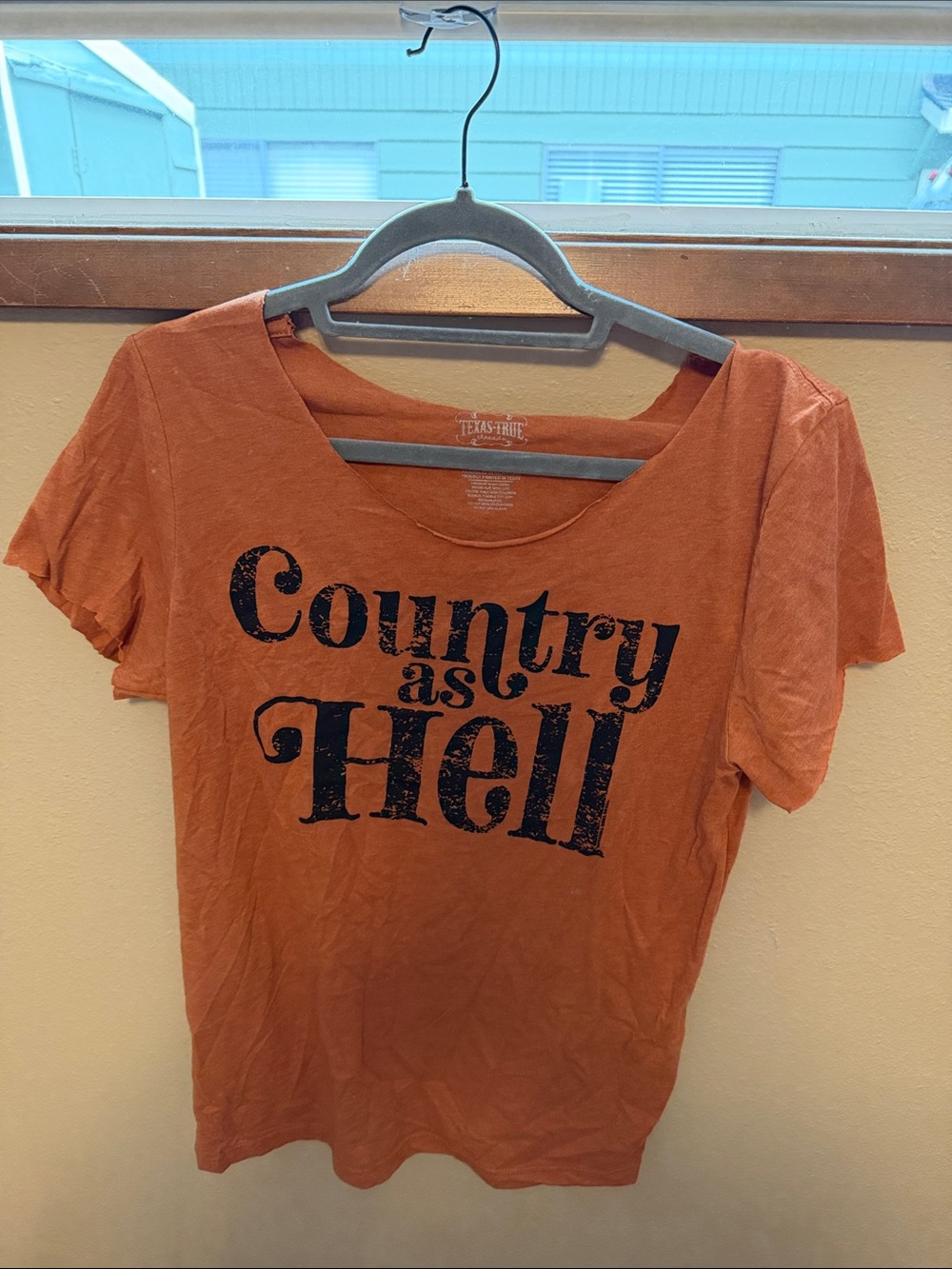 Country as Hell Scoop Neck Graphic Tee - Orange